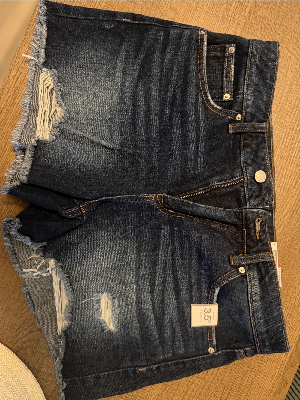 Time and Tru Dark Blue High Rise Denim Shorts